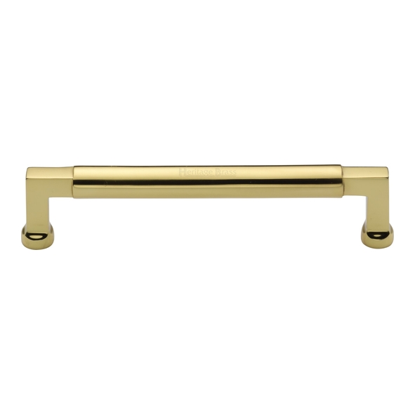 C0312 160-PB • 160 x 176 x 40mm • Polished Brass • Heritage Brass Bauhaus Cabinet Pull Handle